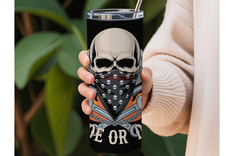Ride or Die Skull 20oz Tumbler Design Sublimation DesignSVG 
