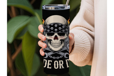 Ride or Die Skull 20oz Tumbler Design Sublimation DesignSVG 