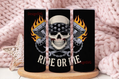Ride or Die Skull 20oz Tumbler Design Sublimation DesignSVG 