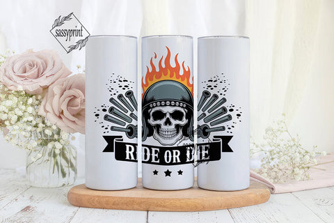 Ride or Die Skull Tumbler Wrap Sublimation sassyprint 