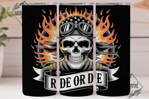 Ride or Die Skull Tumbler Wrap Sublimation sassyprint 