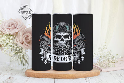 Ride or Die Skull Tumbler Wrap Sublimation sassyprint 