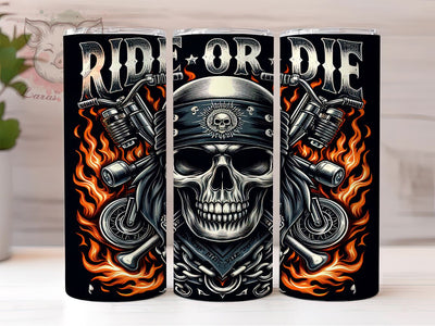 Ride or Die Tumbler, Motorcycle Tumbler, 20oz Tumbler Wrap, Biker Gift, Custom Motorcycle Decor, Motorcycle Enthusiast, Gift for Bikers Sublimation Lara' s Designs 