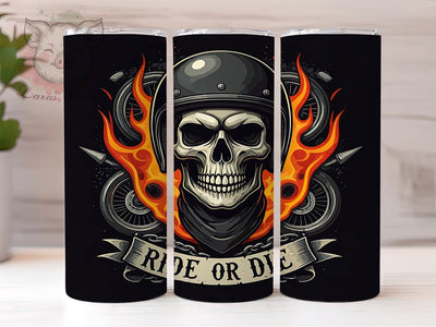 Ride or Die Tumbler, Motorcycle Tumbler, 20oz Tumbler Wrap, Biker Gift, Custom Motorcycle Decor, Motorcycle Enthusiast, Gift for Bikers Sublimation Lara' s Designs 