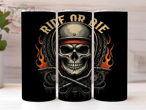 Ride or Die Tumbler, Motorcycle Tumbler, 20oz Tumbler Wrap, Biker Gift, Custom Motorcycle Decor, Motorcycle Enthusiast, Gift for Bikers Sublimation Lara' s Designs 