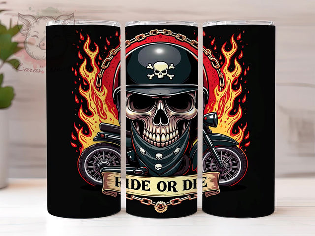 Ride or Die Tumbler, Motorcycle Tumbler, 20oz Tumbler Wrap, Biker Gift, Custom Motorcycle Decor, Motorcycle Enthusiast, Gift for Bikers Sublimation Lara' s Designs 