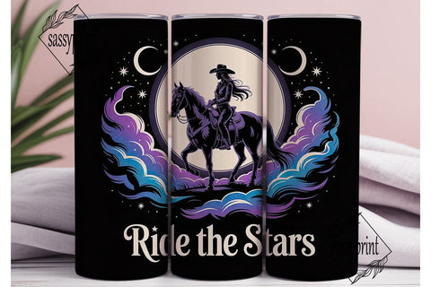 Ride the Stars 20oz Tumbler Wrap Sublimation sassyprint 