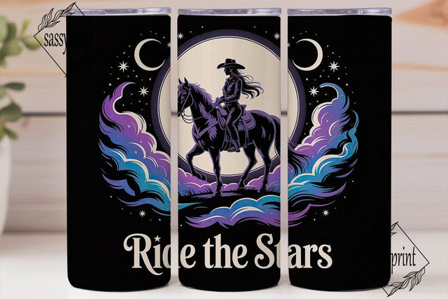 Ride the Stars 20oz Tumbler Wrap Sublimation sassyprint 