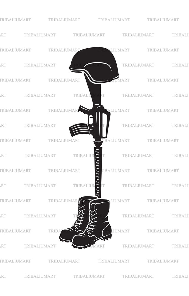 Rifle, helmet and boots SVG TribaliumArtSF 