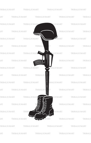 Rifle, helmet and boots SVG TribaliumArtSF 