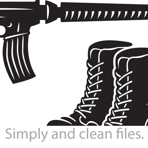 Rifle, helmet and boots SVG TribaliumArtSF 