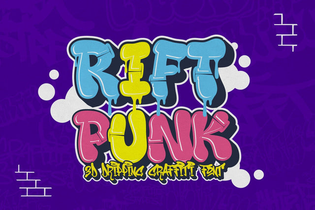 Rift Punk – Bold Street Graffiti Font with 3D Layers and Drip Effect Font Mozzatype 