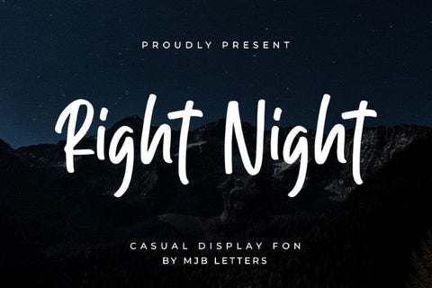 RIGHT NIGHT – DISPLAY FONT SVG MJB Letters Studio 