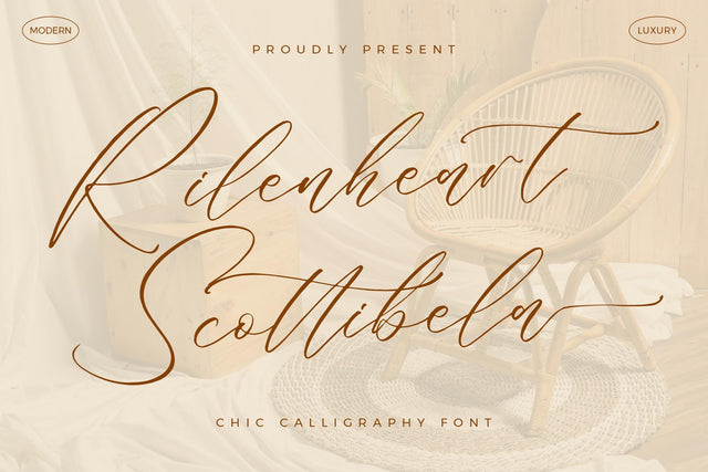 Rilenheart Scottibela - Chic Calligraphy Font Font Storytype Studio 