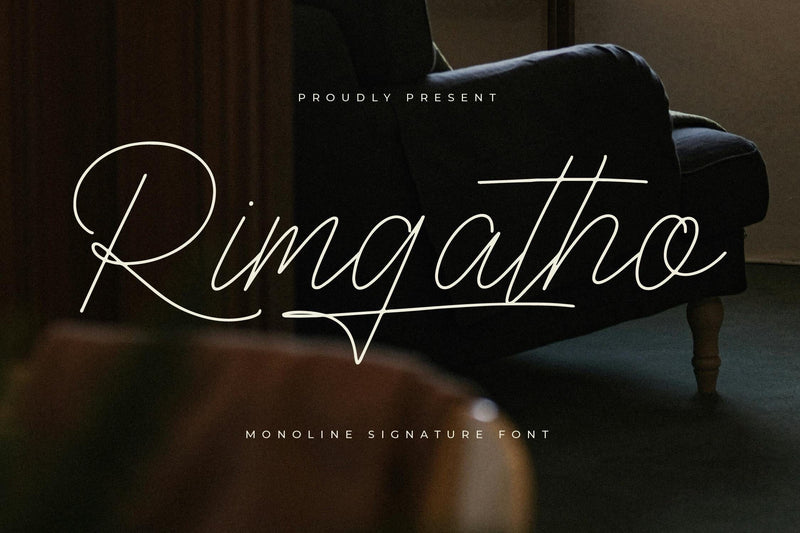 Rimgatho - Monoline Signature Font Font Letterena Studios 