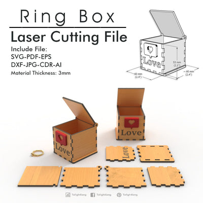 Ring Box | laser cut file | svg paper cut | cricut | glowforge file SVG tofigh4lang 