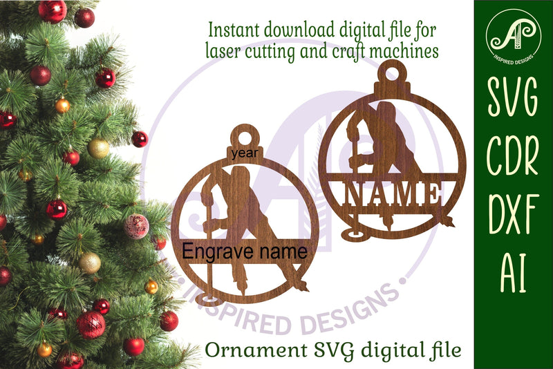 Ringette Christmas Ornament SVG laser cut - So Fontsy