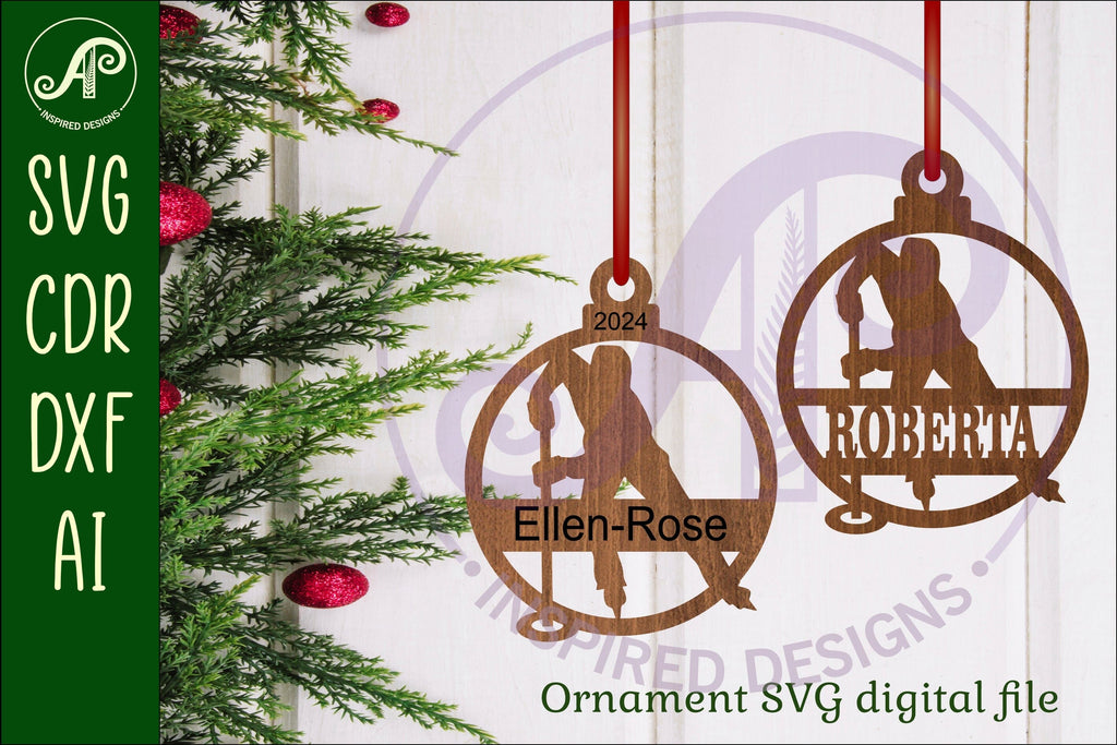 Ringette Christmas Ornament SVG laser cut - So Fontsy
