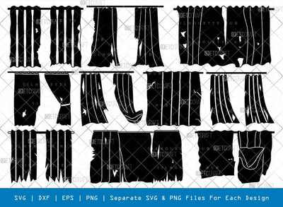 Ripped Curtain Silhouette Svg Cricut Cut Files Png Bundle SVG ETC Craft 
