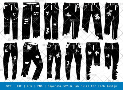 Ripped Pant Silhouette Svg Cricut Cut Files Png Bundle SVG ETC Craft 