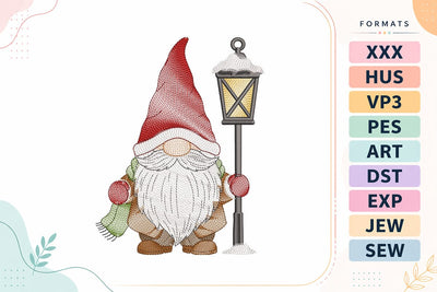 Ripple Christmas Gnome with Lantern Embroidery Designs Embroidery/Applique DESIGNS sg embroidery 