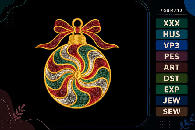 Ripple Christmas Ornament Machine Embroidery Design Embroidery/Applique DESIGNS sg embroidery 