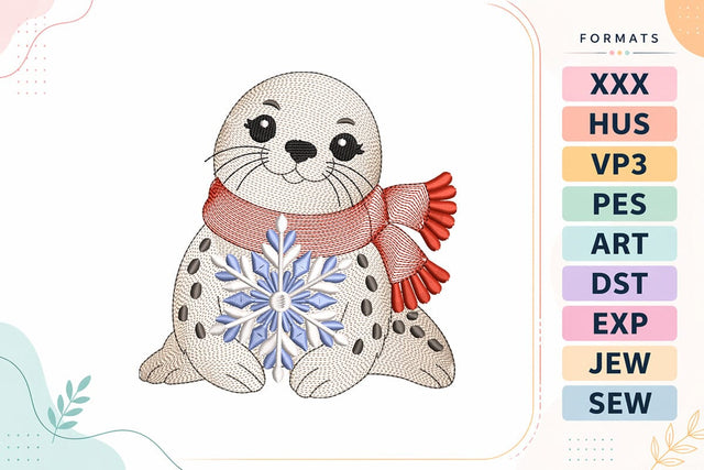 Ripple Christmas Seal Embroidery Design For Machine Embroidery/Applique DESIGNS sg embroidery 
