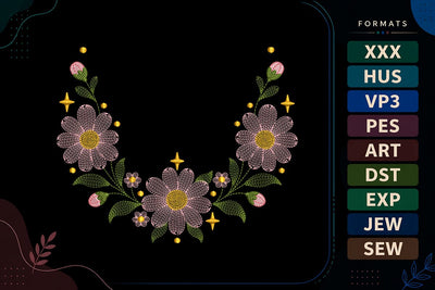 Ripple Floral Border Embroidery Design For Machine Embroidery/Applique DESIGNS sg embroidery 