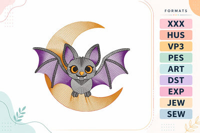 Ripple Halloween Bat Machine Embroidery Design Embroidery/Applique DESIGNS sg embroidery 