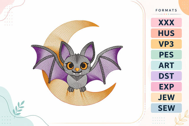 Ripple Halloween Bat Machine Embroidery Design Embroidery/Applique DESIGNS sg embroidery 