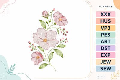 Ripple Pink Floral Embroidery Design Embroidery/Applique DESIGNS sg embroidery 