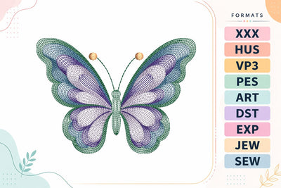 Ripple Style Butterfly Machine Embroidery Design Embroidery/Applique DESIGNS sg embroidery 