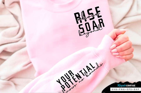 Rise above Sleeve SVG Design, Inspirational sleeve SVG, Motivational Sleeve SVG Design, Positive Sleeve SVG SVG Regulrcrative 