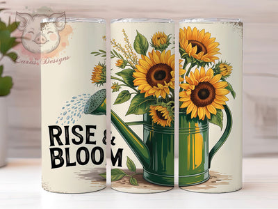 Rise And Bloom 20oz Tumbler, Rise and Bloom Quote, Motivational Wrap, Positive Sublimation Design, 20oz Tumbler Wrap, Sublimation Design PNG, Uplifting Gift Sublimation Lara' s Designs 