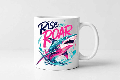 Rise and Roar Shark PNG – Motivational Shark Sublimation PNG SVG BillahCrafts 
