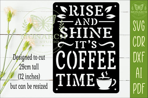 Rise And Shine It's Coffee Time SVG | Coffee Lover Laser Cut SVG APInspireddesigns 
