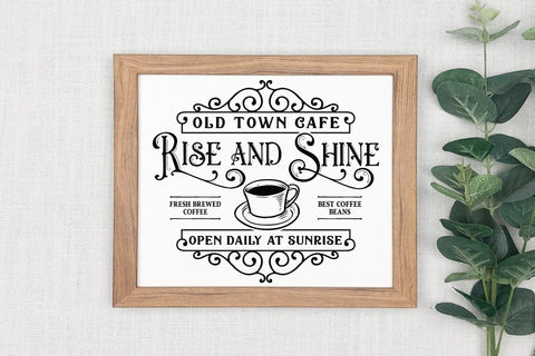 Rise and Shine | Vintage Coffee Sign SVG SVG CraftLabSVG 