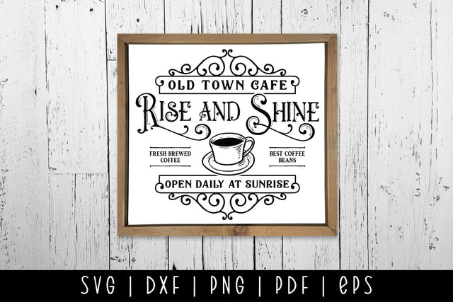 Rise and Shine | Vintage Coffee Sign SVG SVG CraftLabSVG 