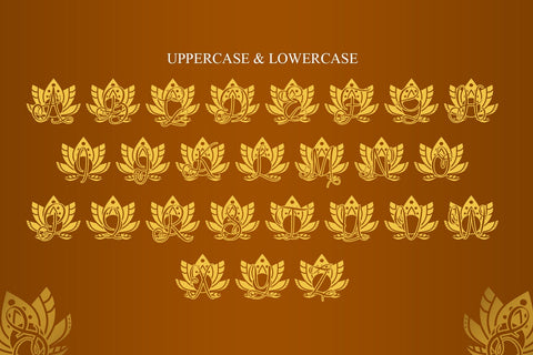 Rise Lotus Mandala Monogram Font Dm Letter Studio 