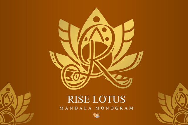 Rise Lotus Mandala Monogram Font Dm Letter Studio 