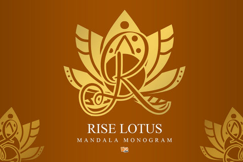 Rise Lotus Mandala Monogram Font Dm Letter Studio 
