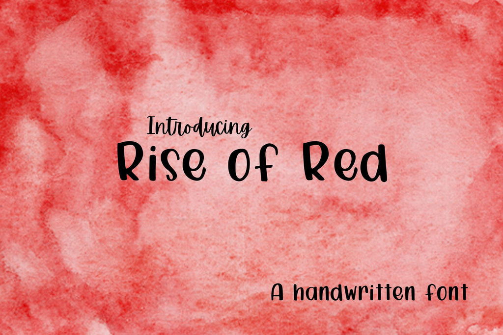 Red In Cursive Rise of Red Handwritten Font - So Fontsy