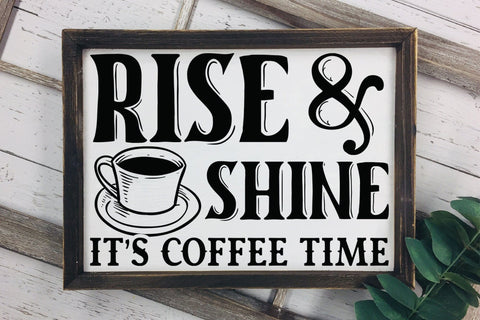 Rise & Shine It's Coffee Time, Vintage Coffee SVG SVG CraftLabSVG 