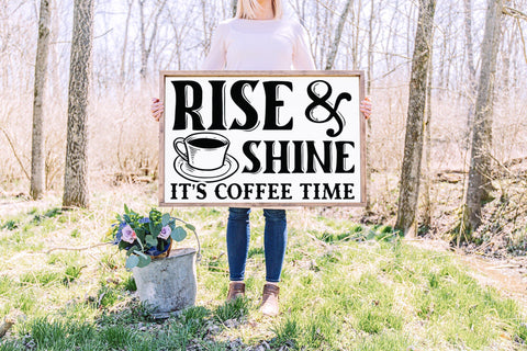 Rise & Shine It's Coffee Time, Vintage Coffee SVG SVG CraftLabSVG 