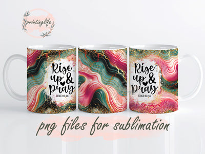 Rise up and pray Mug Wrap Design, Instant Digital Design Download Mug Wrap Design, Mug Design PNG Sublimation PrintingLife 