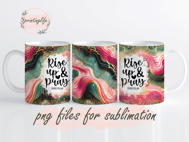 Rise up and pray Mug Wrap Design, Instant Digital Design Download Mug Wrap Design, Mug Design PNG Sublimation PrintingLife 