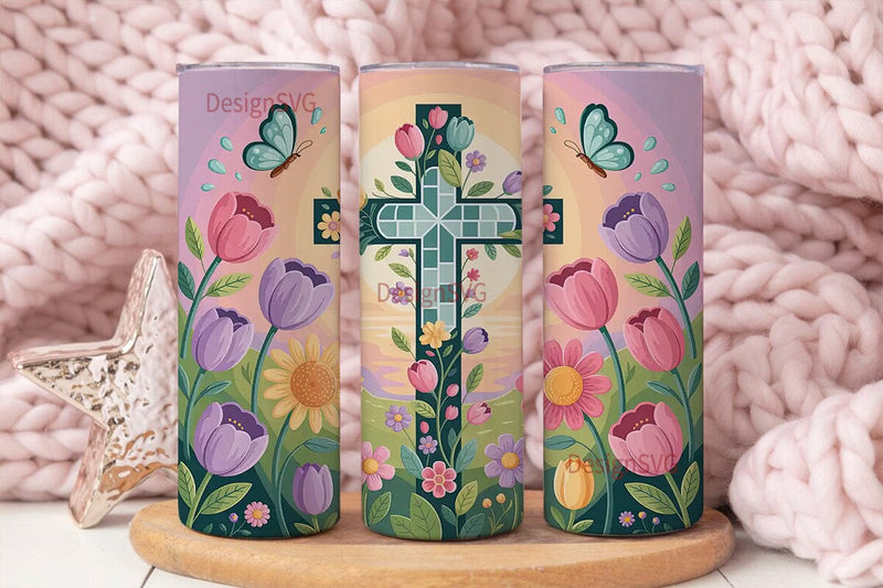 Risen Easter Tumbler Wrap Sublimation DesignSVG 
