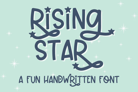 Rising Star, Starry Handwritten Font for Cricut Font Designing Digitals 