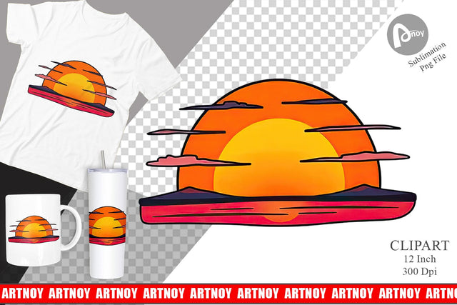 Rising Sun Clipart Sublimation artnoy 