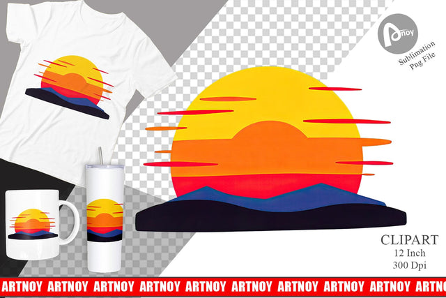 Rising Sun Clipart Sublimation artnoy 